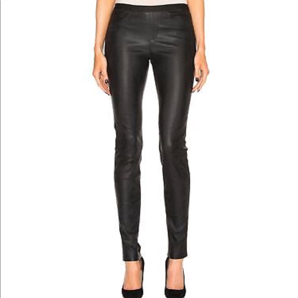 Helmut Lang black leather leggings NWT in size 8
